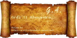 Grüll Alexandra névjegykártya